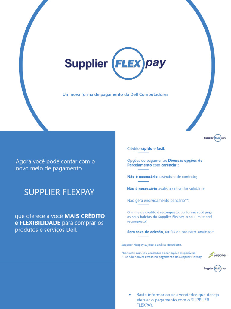 Novo Pagamento Supplier Flexpay Dell | PDF | Crédito | Finanças e ...