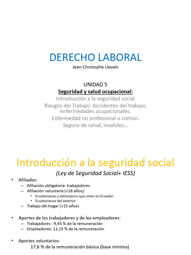 DERECHO LABORAL Unidad 5 | PDF | Desempleo | Labor