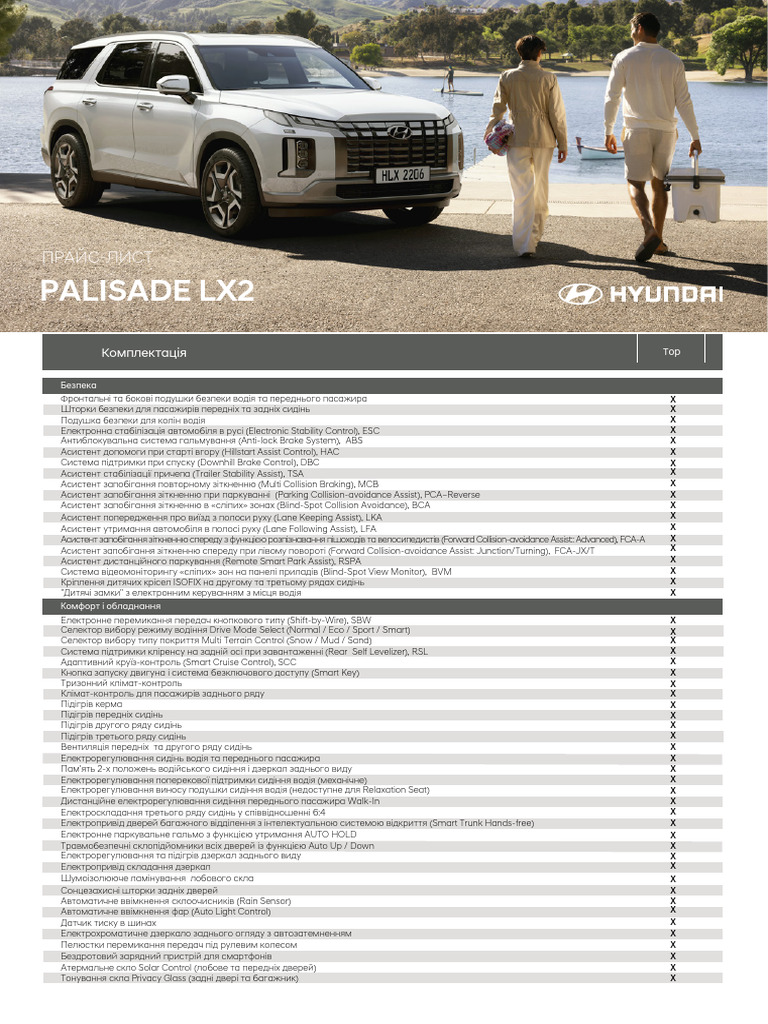Hyundai Palisade LX2 Price List | PDF