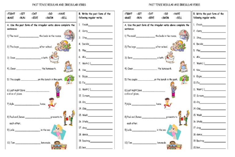 Regular And Irregular Verbs Pdf