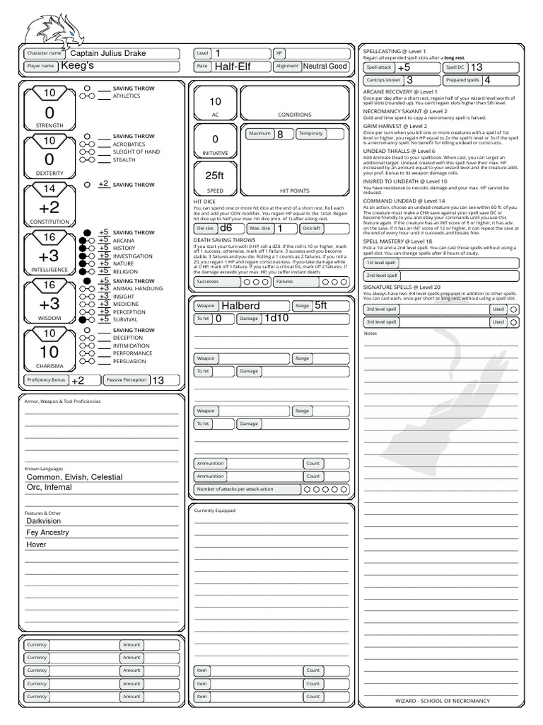 Necromancy Wizard Abilities Guide | PDF | Role Playing Games | D20 System