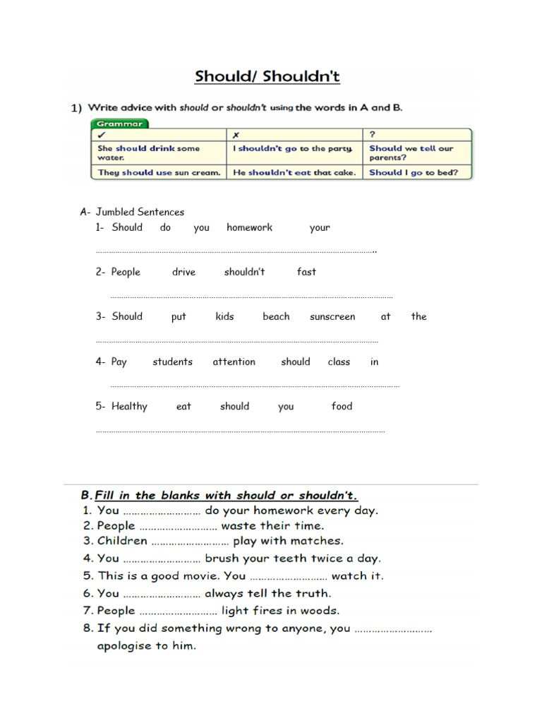 Jumbled Sentences Exercise | PDF