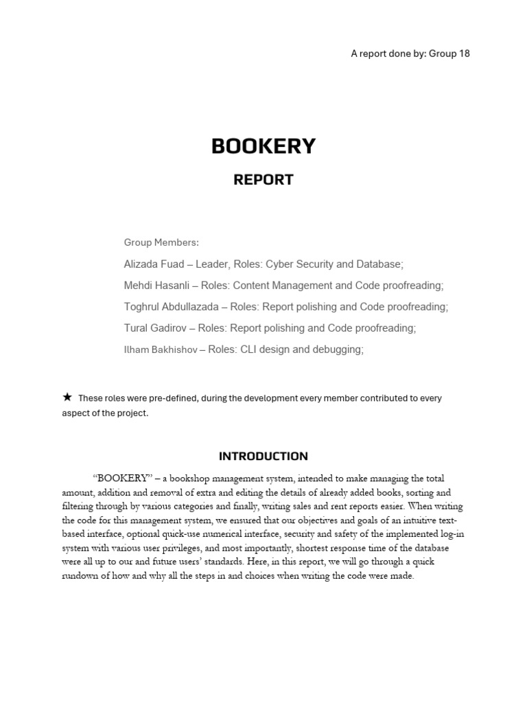 Bookshop Management System Report | PDF | Databases | Sql