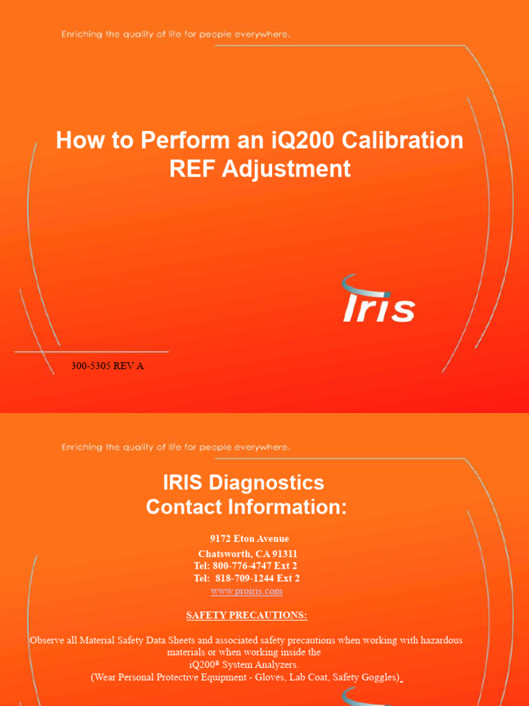 iQ200 Calibration REF Adjustment Guide | PDF | Button (Computing ...