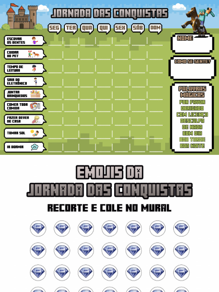 Jornada de Rotina Versão Minecraft | PDF