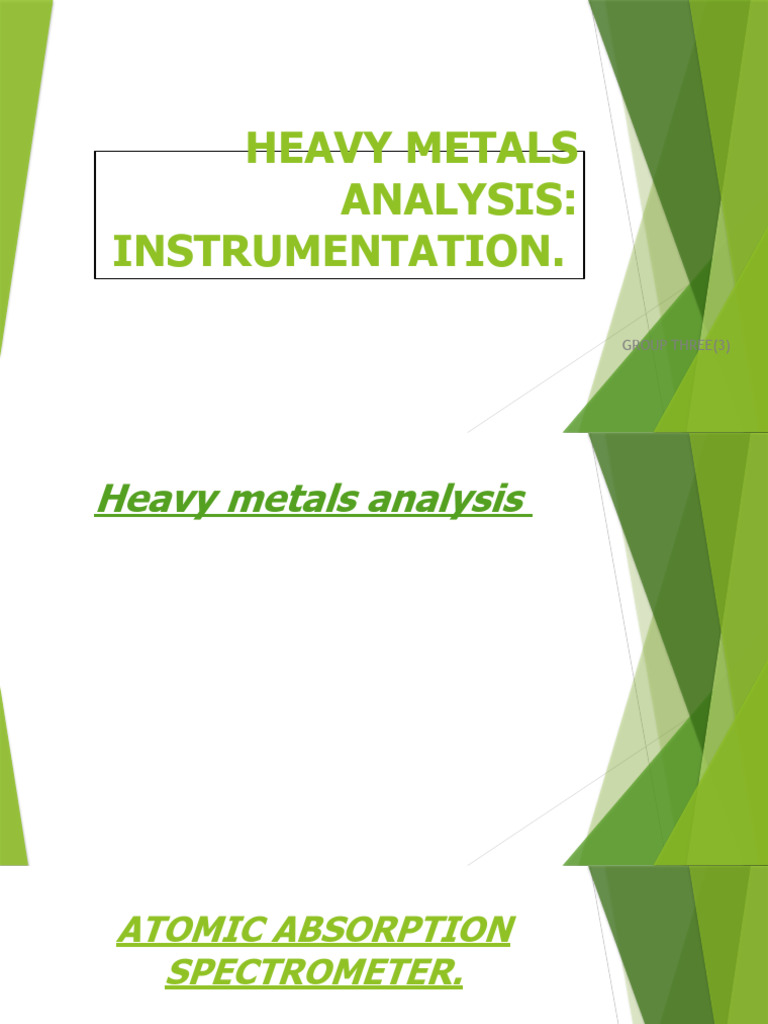 Heavy Metals Analysis Techniques | PDF