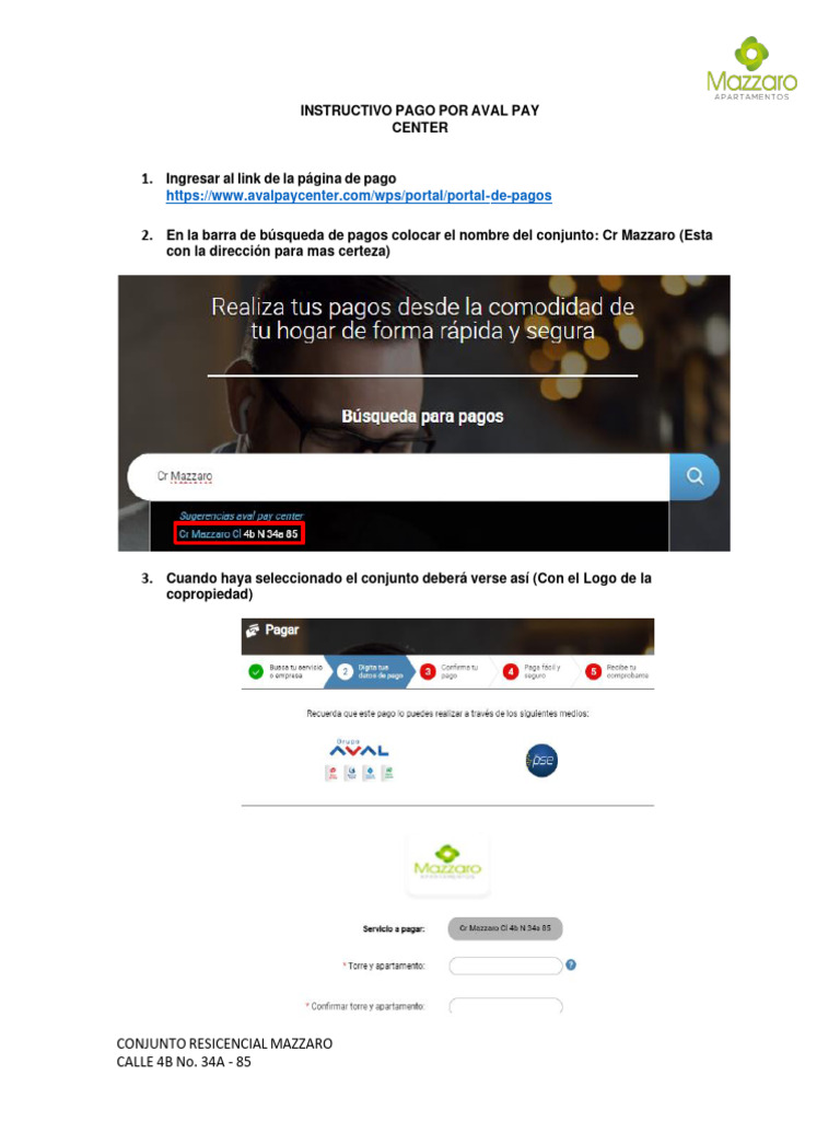 Instructivo de Pago Aval Pay Center | PDF | Negocios | Finanzas y dinero