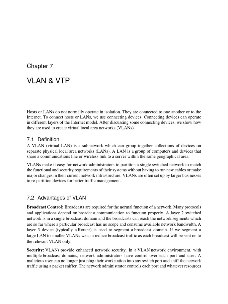 Lecture 7 Notes VLAN VTP Fall22 | PDF | Computer Network | Router ...