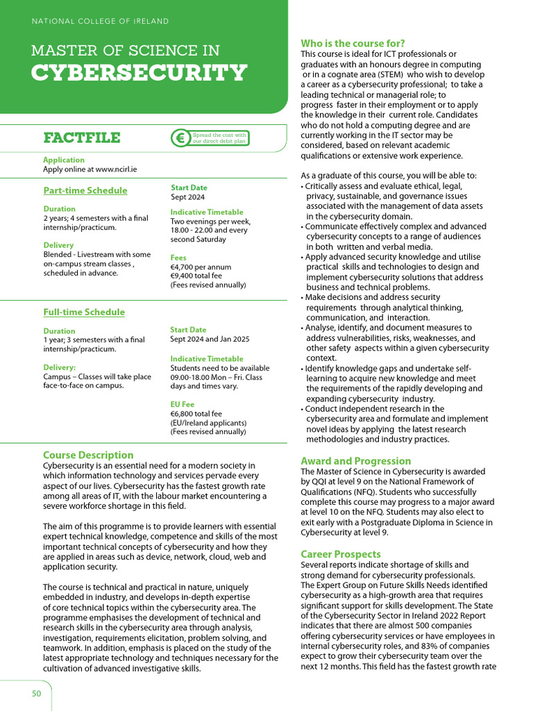 Master’s in Cybersecurity Program Overview | PDF | Computer Security ...