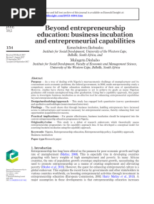 Beyond Entrepreneurship Education Busine