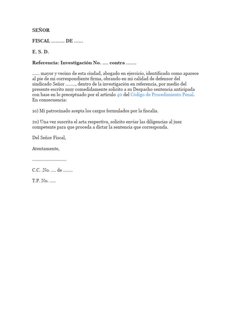 SOLICITUD SENTENCIA ANTICIPADA | PDF