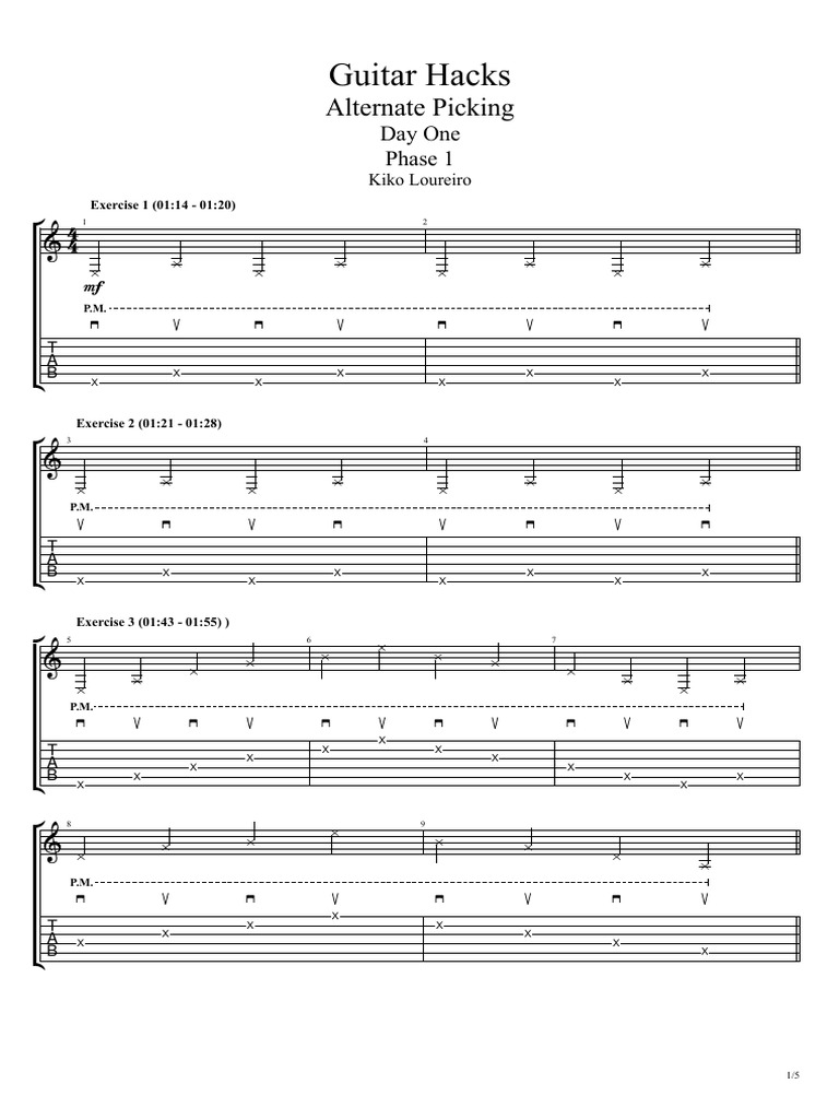 Guitar Alternate Picking Exercises | PDF | Guitars
