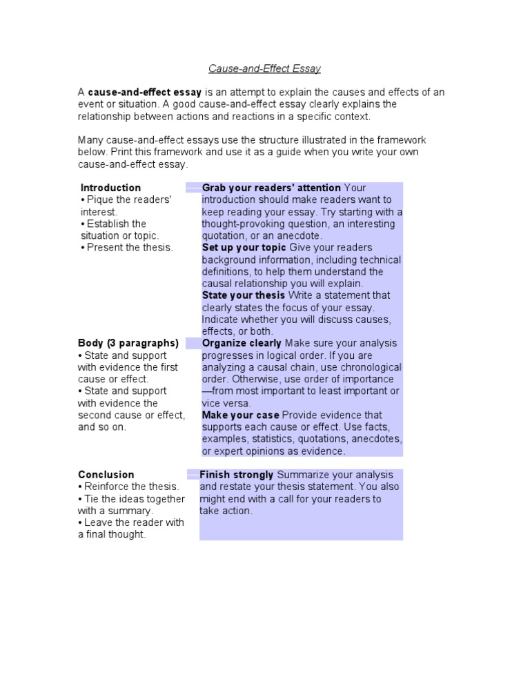 Writing a Cause-and-Effect Essay Guide | PDF | Career & Growth