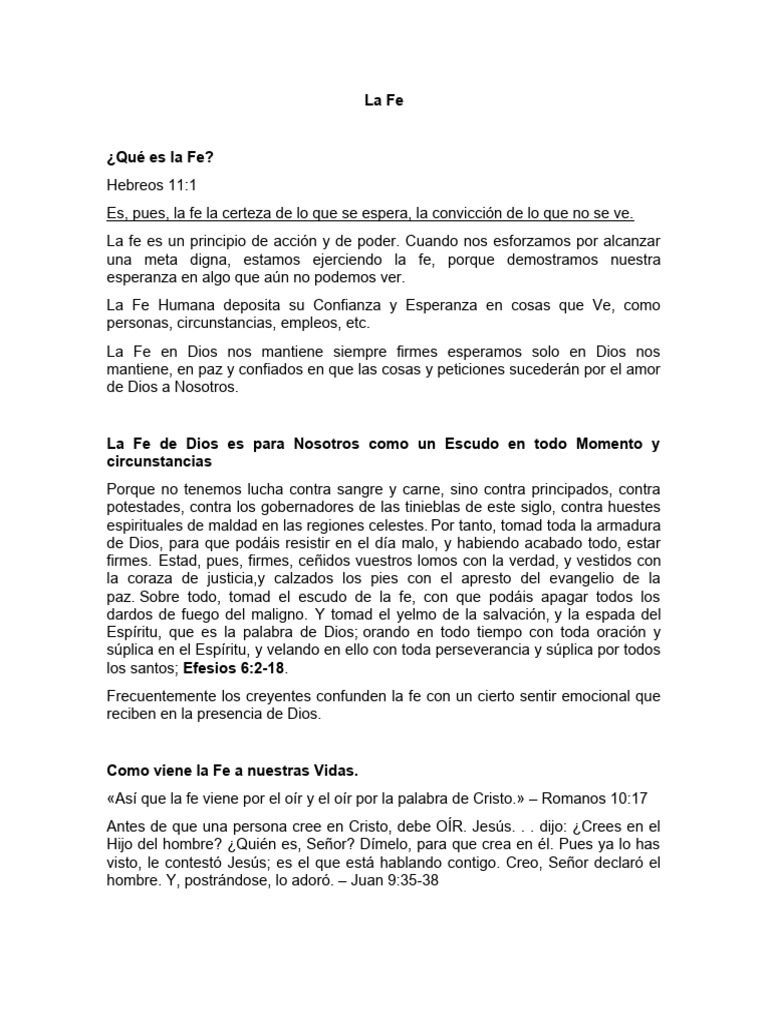 Niveles y Poder de la Fe en Dios | PDF | Fe | Jesús