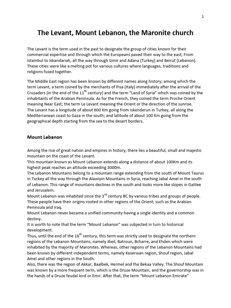 The Ancient Roots and Enduring Faith of the Maronite Christians