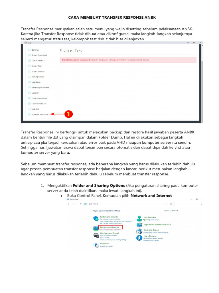 Cara Membuat Transfer Response ANBK | PDF