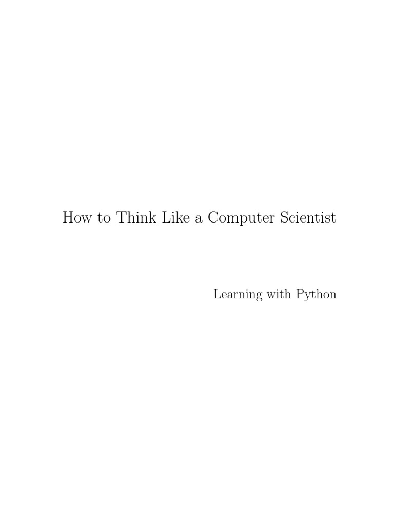 Think python pdf computer programming python programming language 