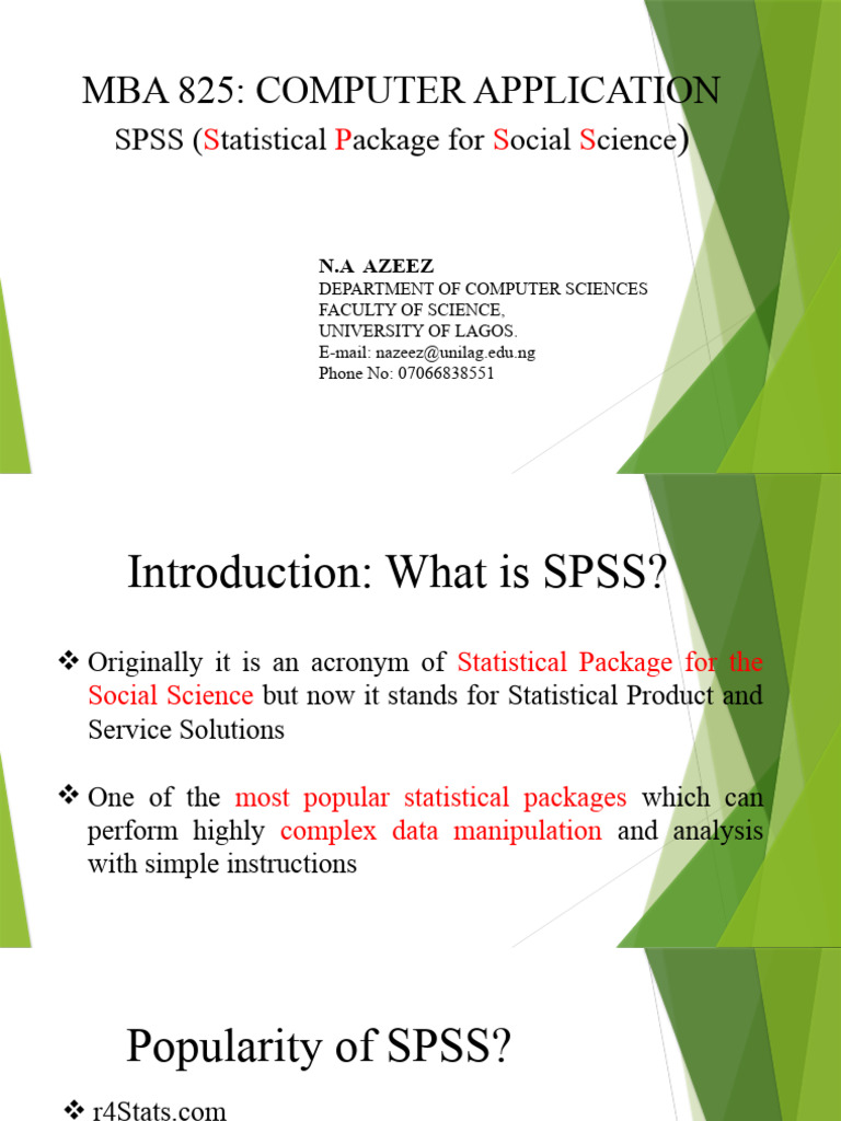 SPSS_LECTURE 1 | PDF | Spss | Student's T Test