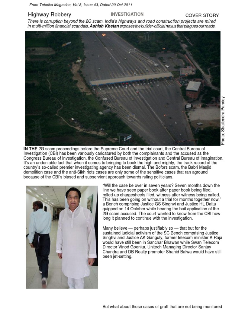 CBI's Struggles with Highway Corruption | PDF | Government