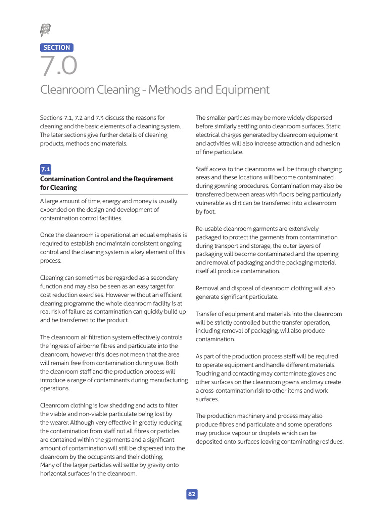 Cleanroom Cleaning Methods and Products | PDF | Materials