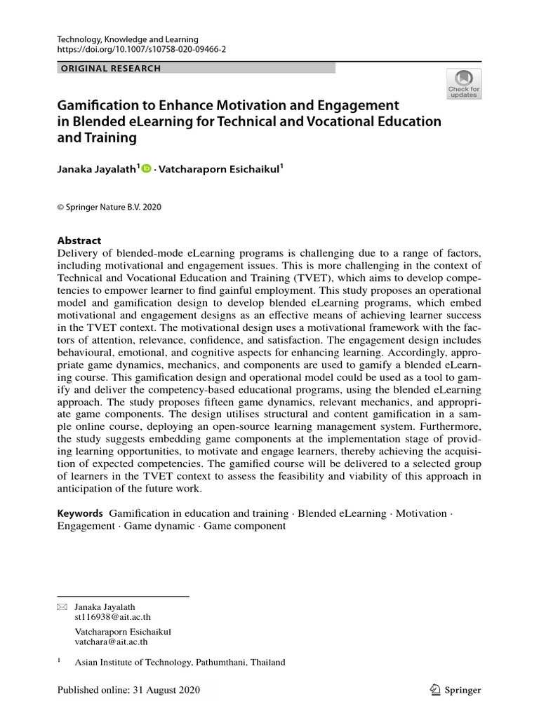 11 gamification to enhance motivation and engagement in blended