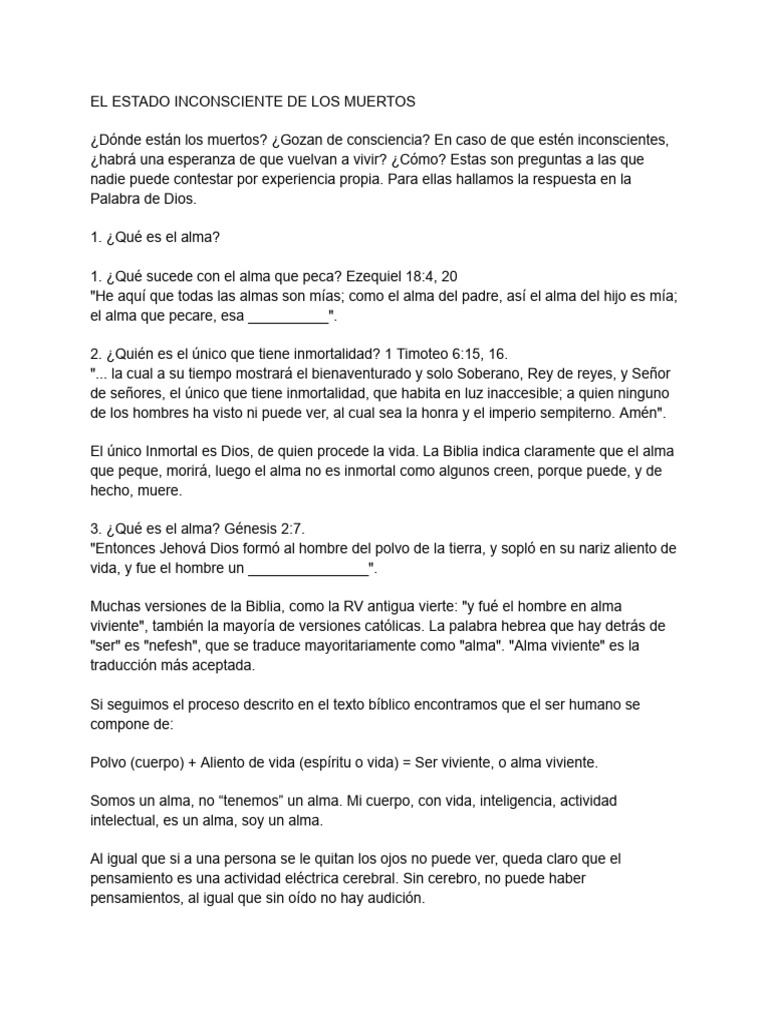 El Estado Inconsciente de Los Muertos | PDF | Cristo (título) | La ...