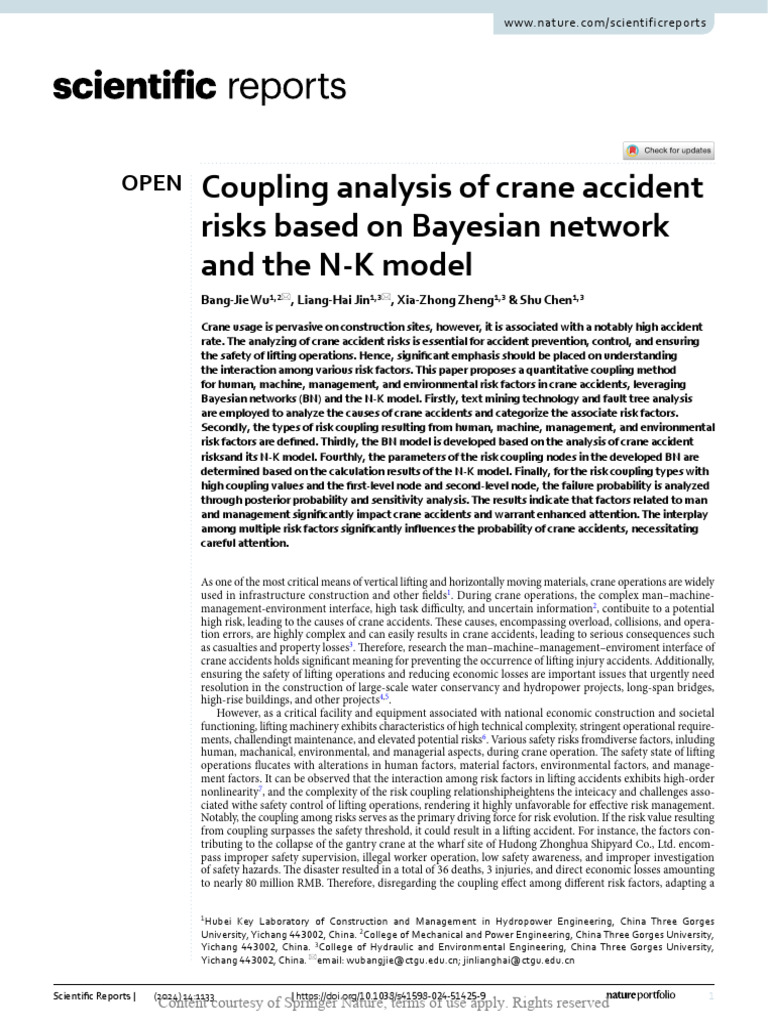 10.coupling Analysis of Crane Accident Risks Based On | PDF | Bayesian ...