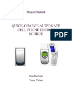 Quick-Charge Alternate Cell Phone Energy Source: Project Proposal
