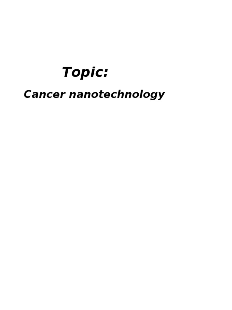 Cancer Nano | PDF | Nanotechnology | Cancer