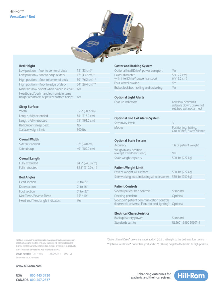 EN r3 - VersaCare - SpecSheet LR | PDF | Vehicles | Vehicle Technology