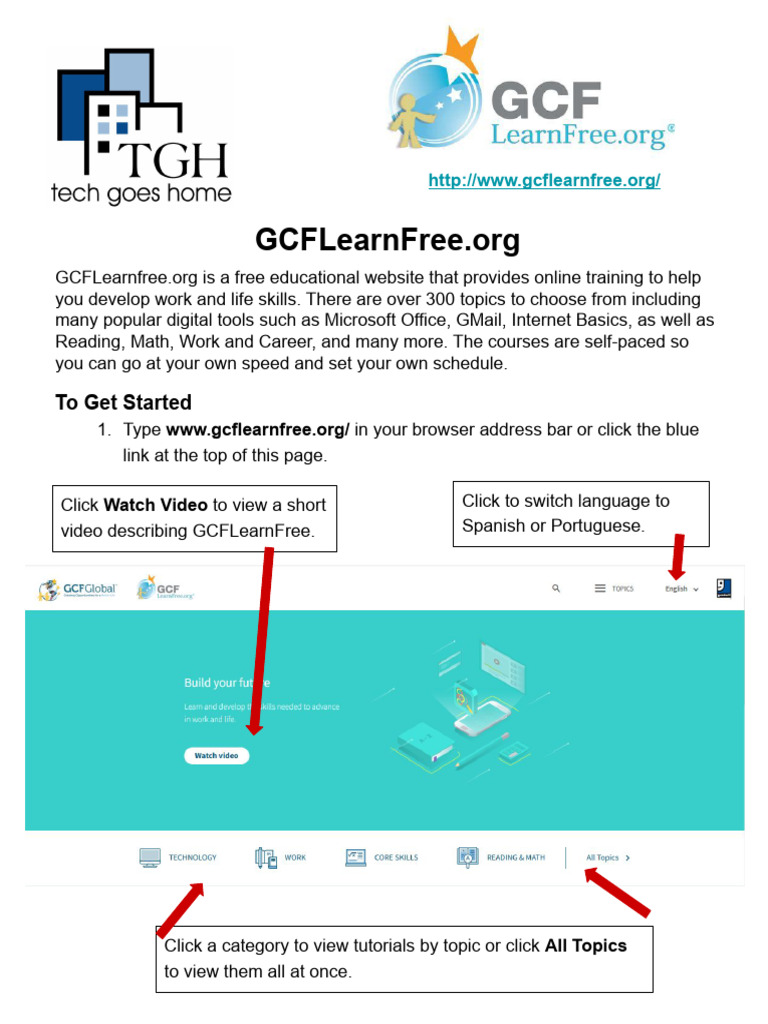 GCF Learn Free TGH Tutorial File PDF Educational Technology
