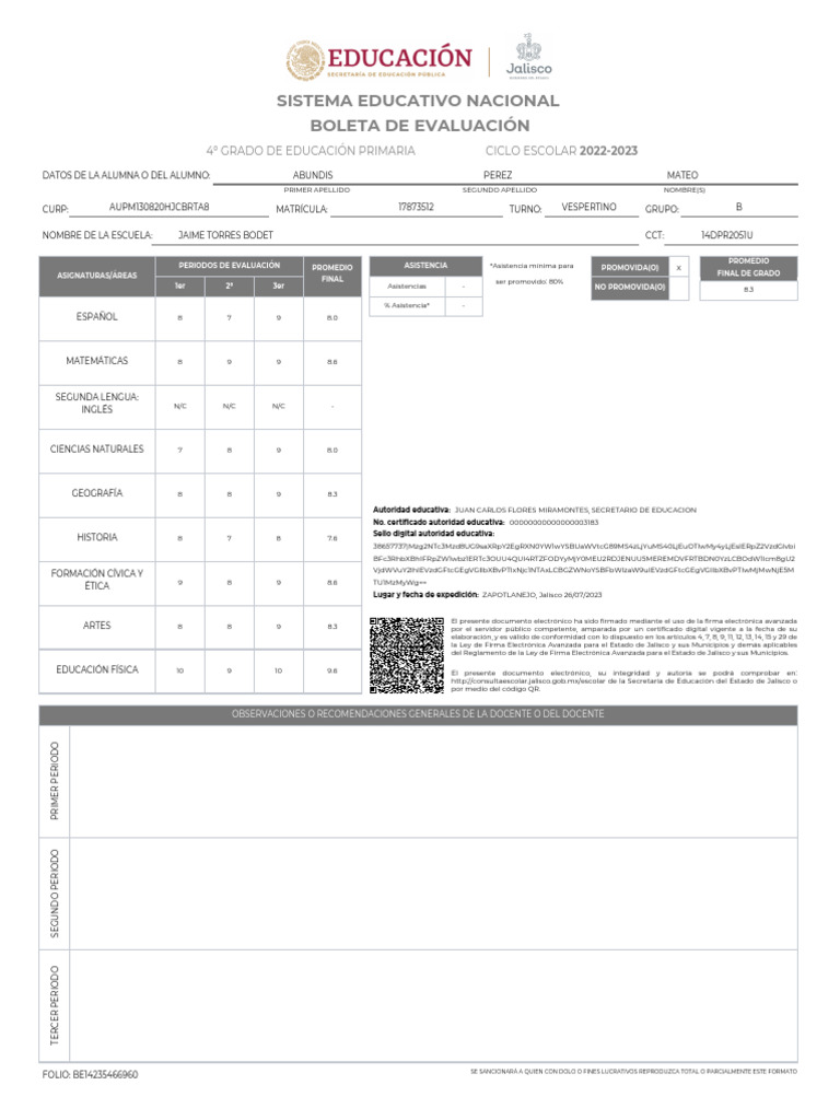 Boleta Final ABUNDIS PEREZ MATEO | PDF