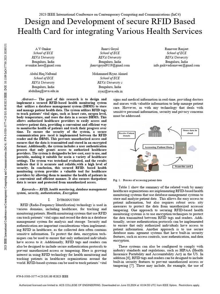 Secure RFID Health Card System Design | PDF | Radio Frequency ...