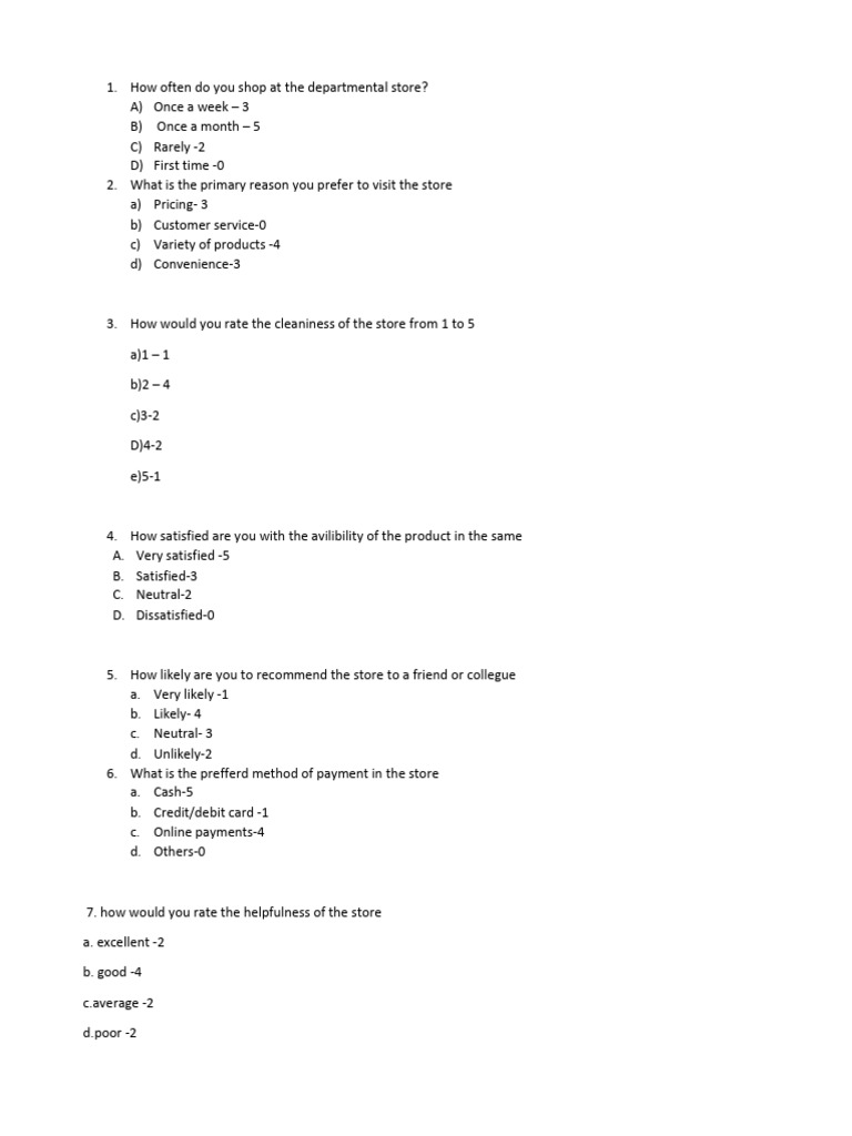 Questionnairebst | PDF