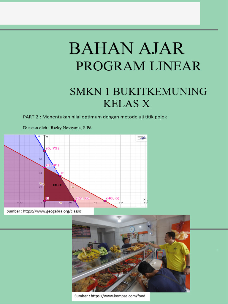 Nilai Optimum Program Linear Kelas X | PDF | Metode & Bahan Ajar