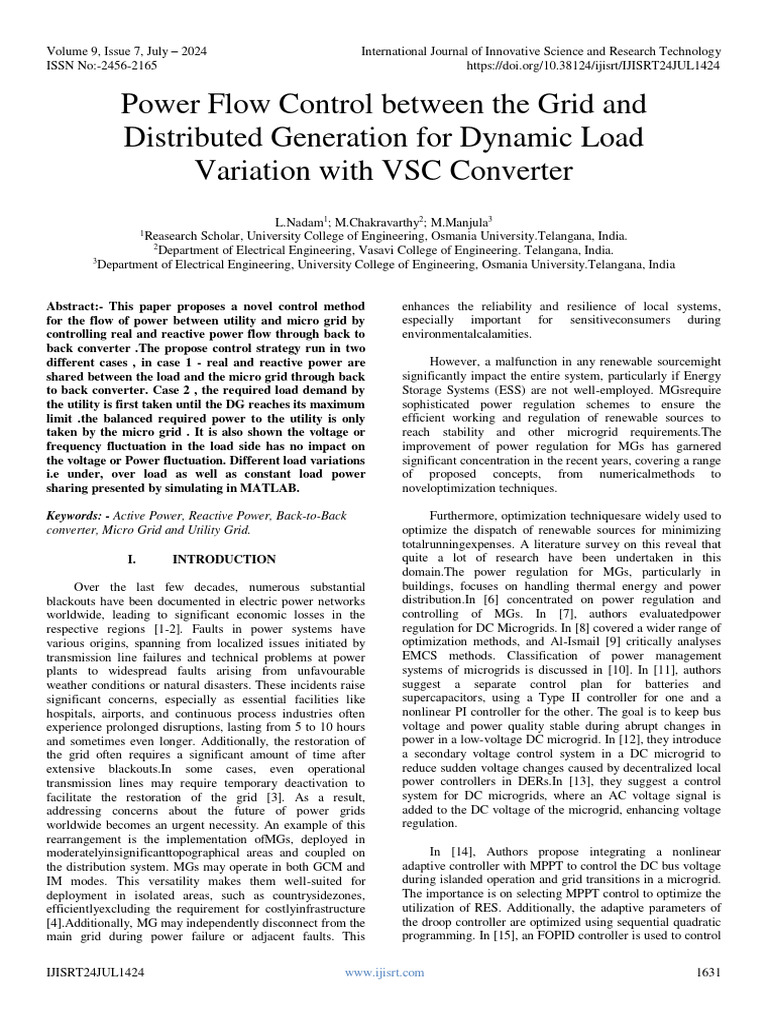 Power Flow Control in Microgrids | PDF | Electrical Grid | Distributed ...