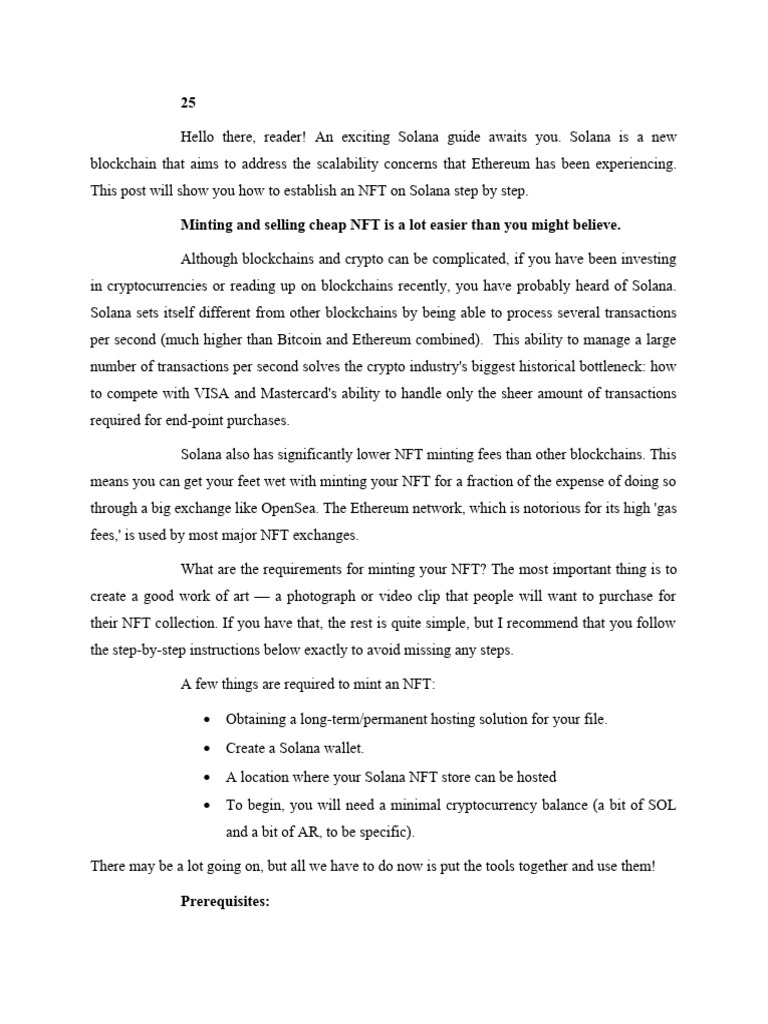 Solana NFT Minting Guide | PDF | Cryptocurrency | Applications Of  Cryptography