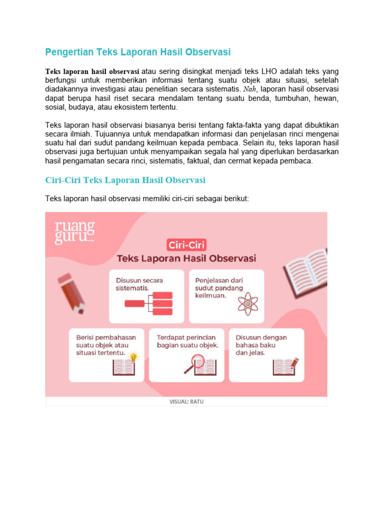 Pengertian dan Ciri Teks LHO | PDF | Sains & Matematika