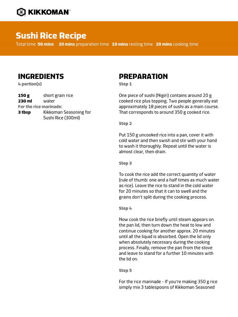 Sushi Rice | PDF | Sushi | Vinegar