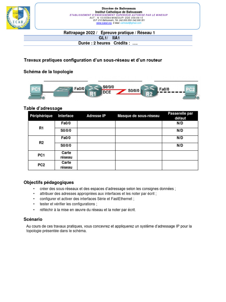Configuration de sous-réseaux et routeurs | PDF | Adresse IP ...