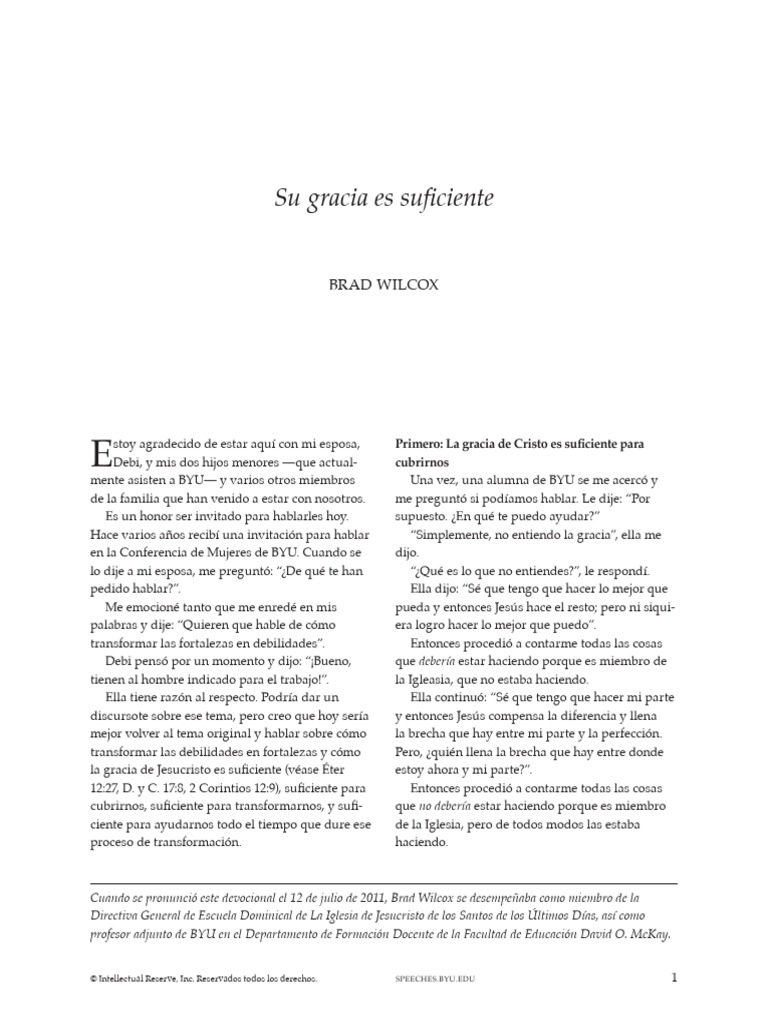 La Gracia de Cristo: Fortalezas y Debilidades | PDF | Cristo (título ...