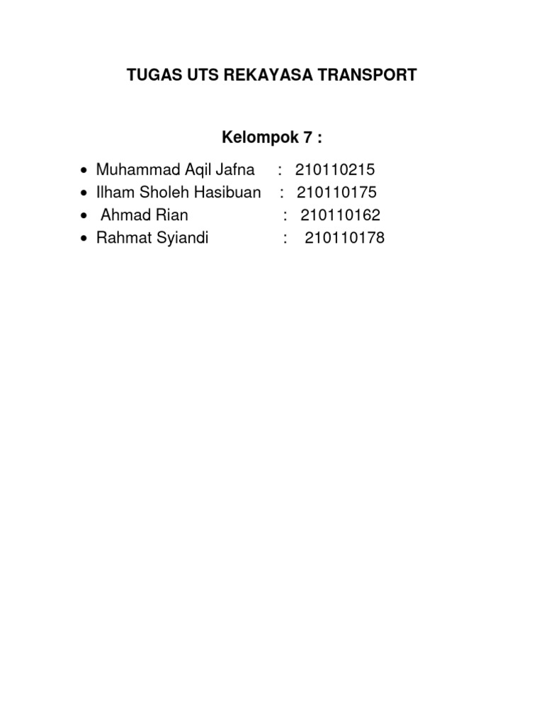 Uts Rektrans Kel.7 | PDF