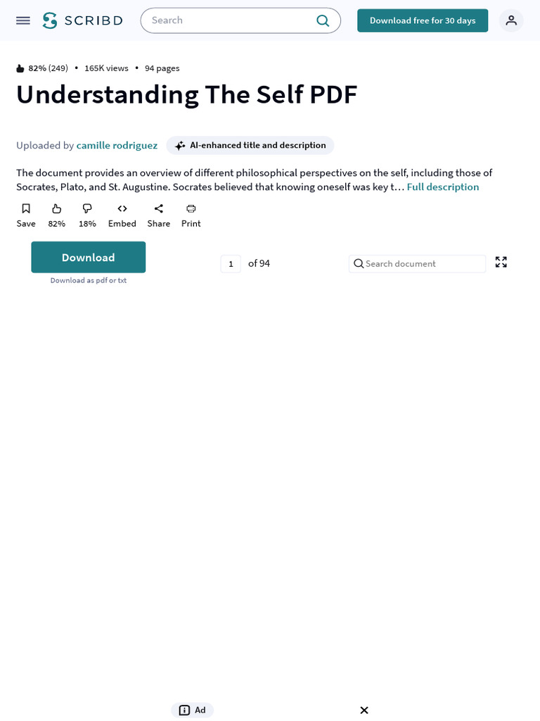 Understanding The Self PDF - PDF - Id - Anthropology161334 | PDF | Scribd