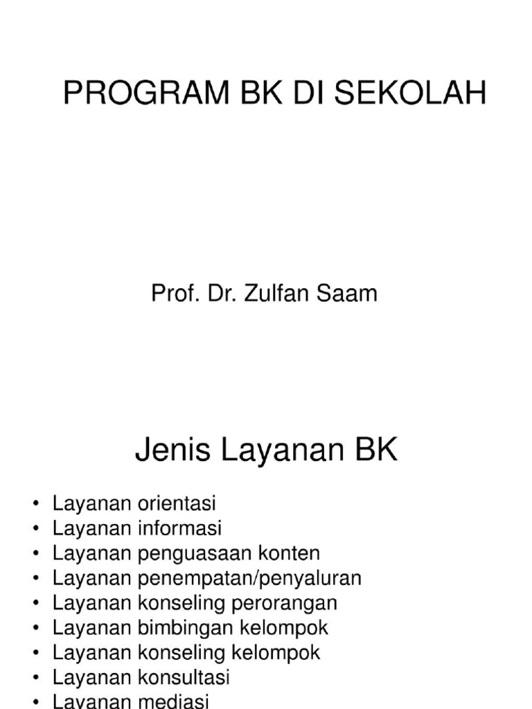 Program BK Di Sekolah | PDF