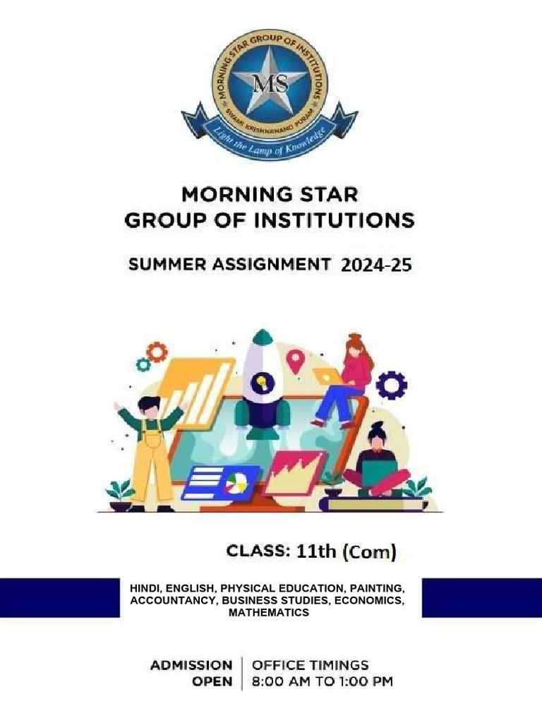 Class 11th Com Summer Assignment | PDF | Economics | Expense