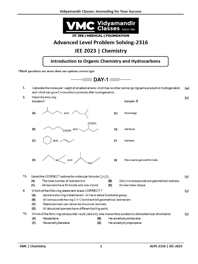 ALPS 2316 Chemistry Assignment Paper | PDF | Physical Sciences ...