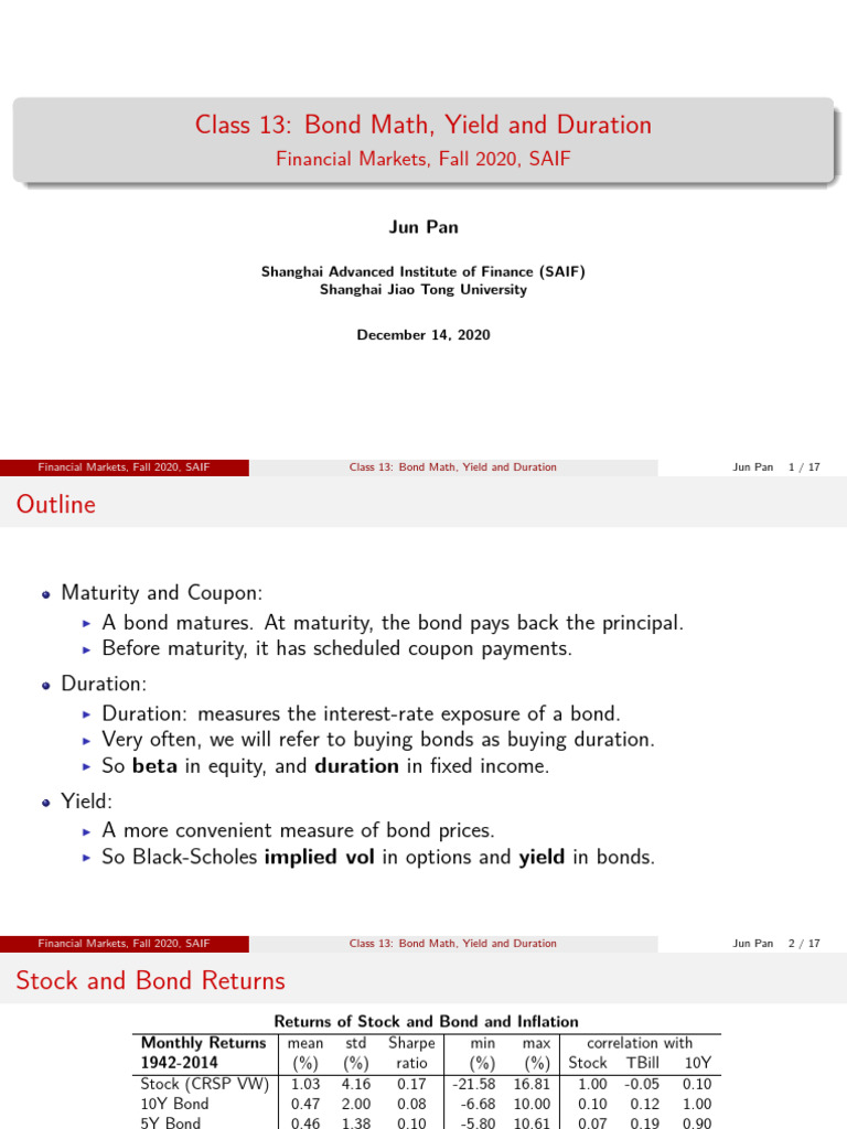 Bond Math for Finance Students | PDF | Bonds (Finance) | Yield (Finance)