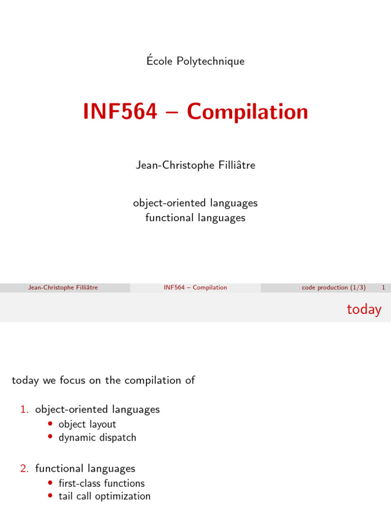 Compiling Object-Oriented Languages | PDF | Anonymous Function ...