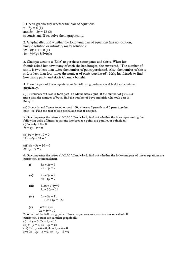 Graphical Solutions for Linear Equations | PDF | Equations | Triangle