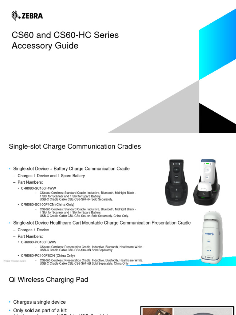 CS60 Series Accessory Overview | PDF | Battery Charger | Usb